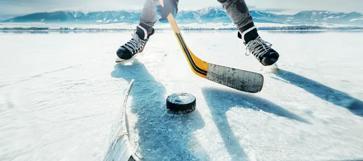 Ice hockey game moment